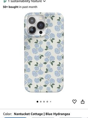 Nantucket Cottage Blue Hydrangea Floral iPhone Case